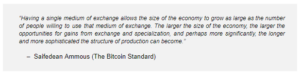 Bitcoin standard single currency